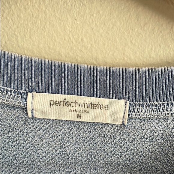 Perfectwhitetee Blue Terry Crewneck Women's Sweatshirt size M - Picture 4 of 6